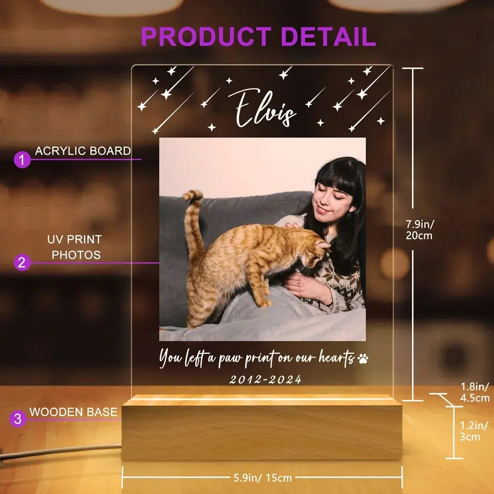 Cadeau commémoratif pour animaux de compagnie, Plaque Photo personnalisée pour animaux de compagnie, cadre personnalisé de noël, cadeau de sympathie pour chat, chien, perte d'animal de compagnie, cadeau de noël Ma boutique