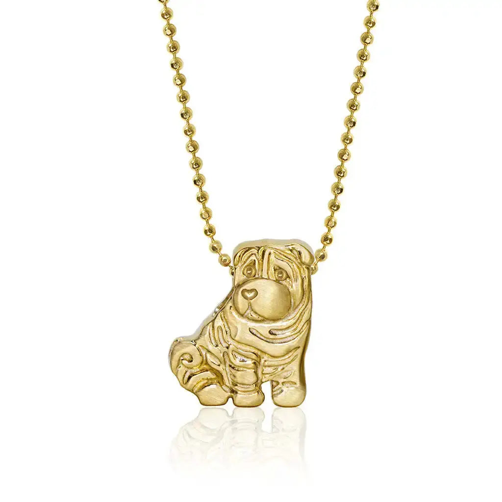 Collier en acier inoxydable pour chiot, pendentif en diamant pour chien, corrida, corgi, caniche, chaîne de clavicule à retention de couleur plaquée or Ma boutique