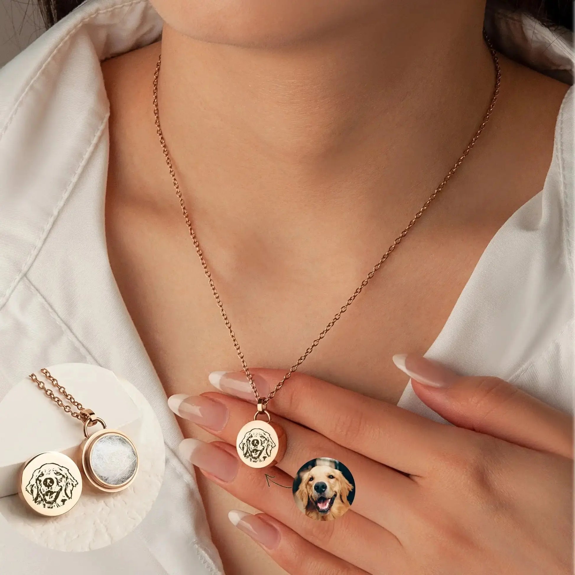 Collier commémoratif de portrait d'animal familier personnalisé, collier commémoratif de fourrure d'animal familier, photo gravée de chien, bijoux de chat, cadeau de perte d'animal familier pour elle Ma boutique