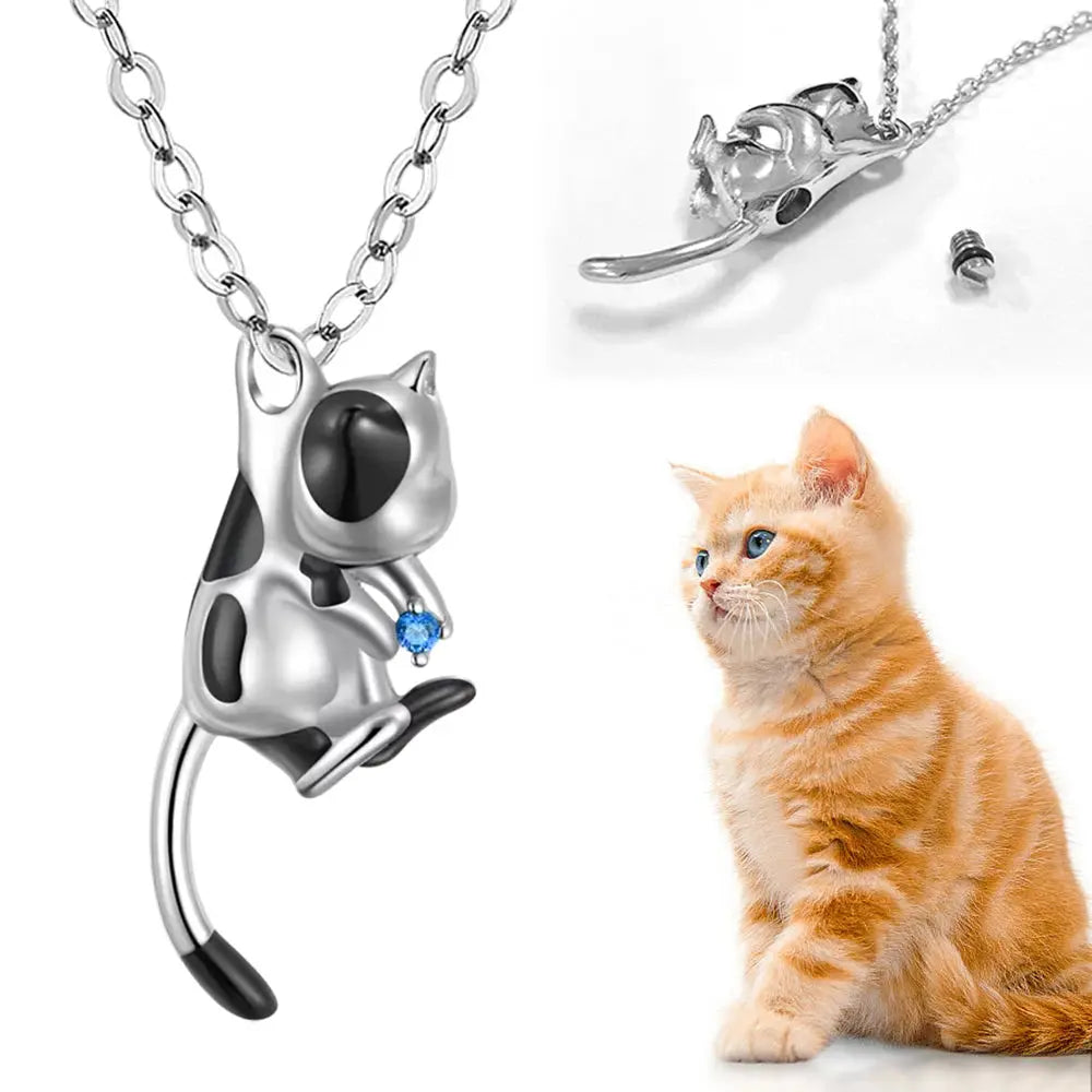 Collier d'urne de crémation de bijoux de chat, pendentif d'urne de Keepplex, bijoux commémoratifs, cendres pour animaux de compagnie, funérailles Ma boutique