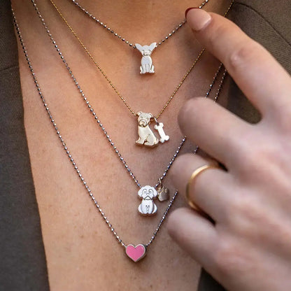 Collier en acier inoxydable pour chiot, pendentif en diamant pour chien, corrida, corgi, caniche, chaîne de clavicule à retention de couleur plaquée or Ma boutique