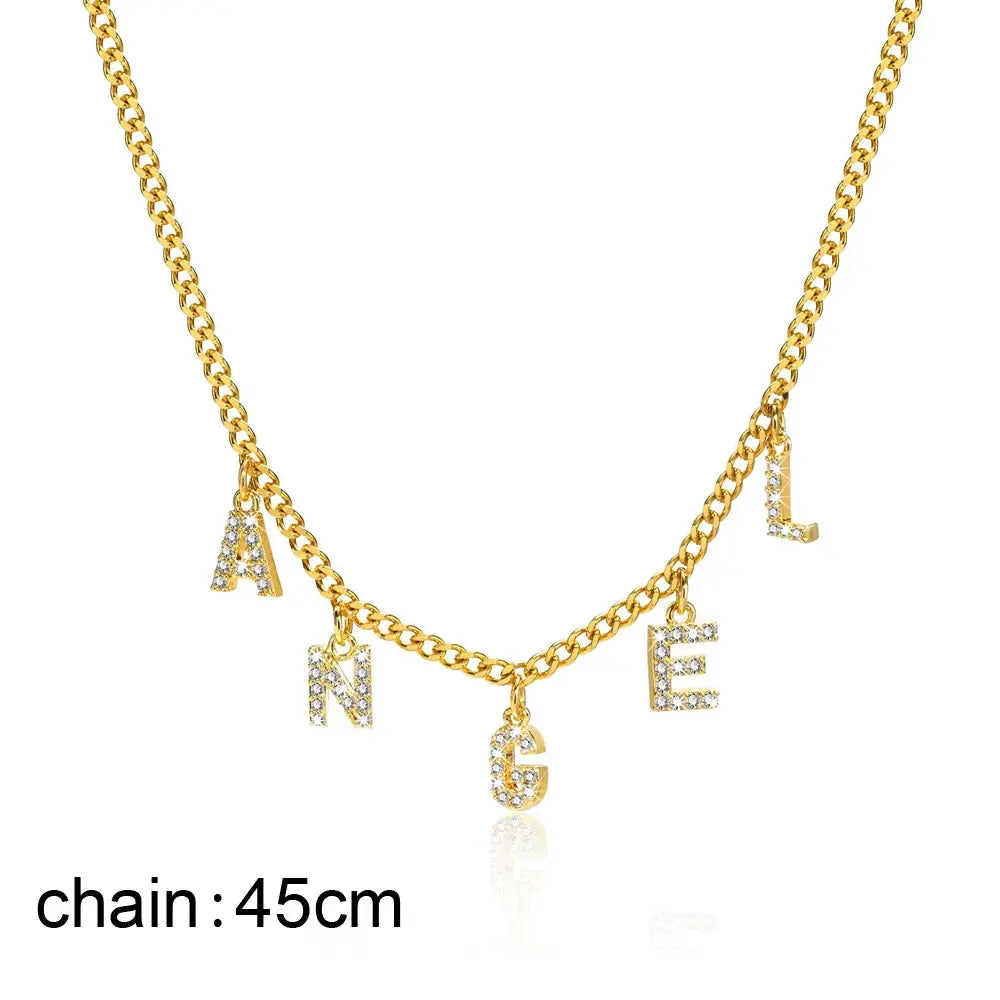 Collier personnalisé en acier inoxydable pour femme, pendentif lettre Alpahbet, nom initial, déclaration de collier, cadeau de breloques Ma boutique