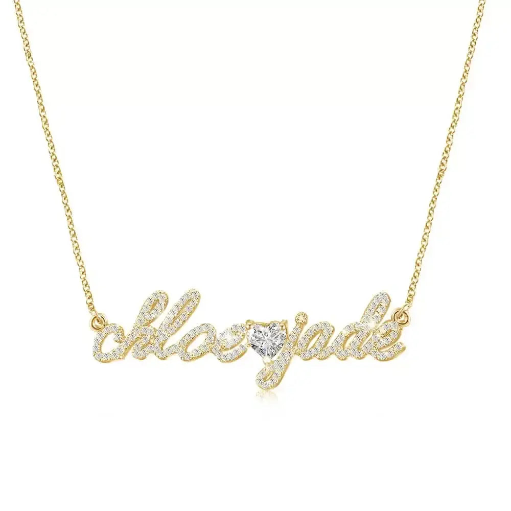 Collier personnalisé avec nom en diamant, bijoux avec lettres personnalisées