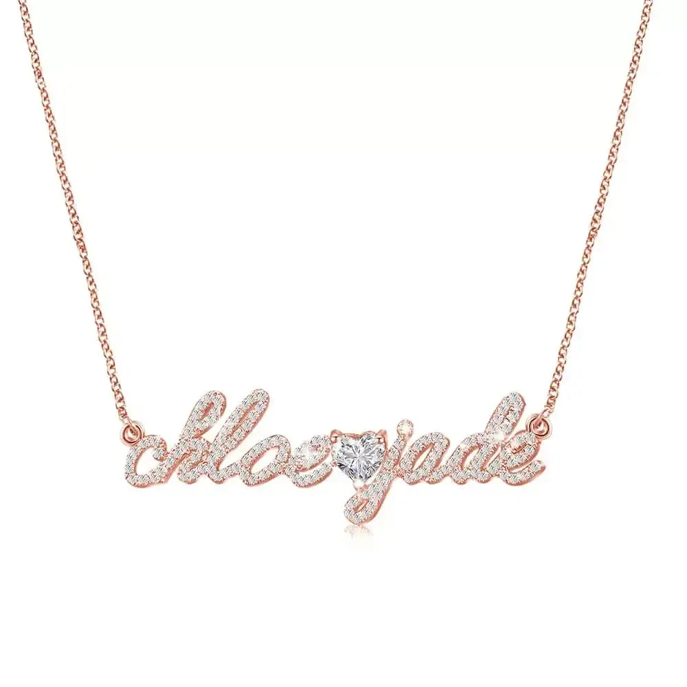 Collier personnalisé avec nom en diamant, bijoux avec lettres personnalisées, plaqué or 18 carats, cadeaux de vacances pour femmes, usage quotidien formel