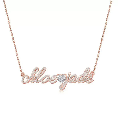 Collier personnalisé avec nom en diamant, bijoux avec lettres personnalisées, plaqué or 18 carats, cadeaux de vacances pour femmes, usage quotidien formel
