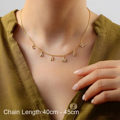 Collier personnalisé en acier inoxydable pour femme, pendentif lettre Alpahbet, nom initial, déclaration de collier, cadeau de breloque