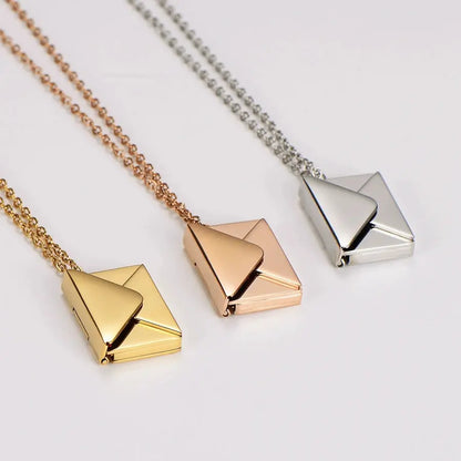 Collier photo enveloppe, adapté aux femmes et aux filles, bijoux cadeaux photo de famille ouvrable en acier inoxydable, pendentif personnalisé Ma boutique