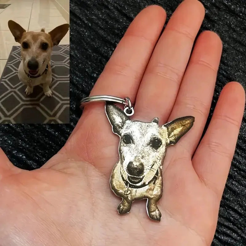 Porte-clés personnalisé avec Portrait d'animal de compagnie, Photos gravées de chat et de chien, Design d'animal mignon, cadeau parfait personnalisé pour les amoureux des animaux de compagnie Ma boutique