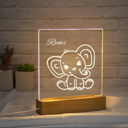 veilleuse animal personnalisee bebe avec prenom