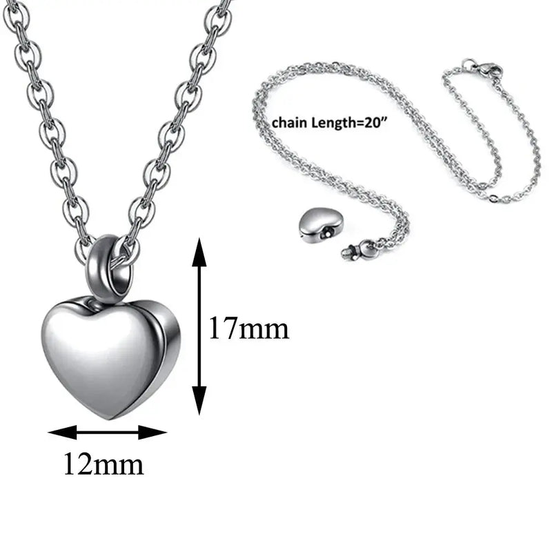 Collier en acier inoxydable, petit cœur avec patte d'animaux de compagnie, breloques pour cendres commémoratives, bijoux pendentif souvenir Ma boutique