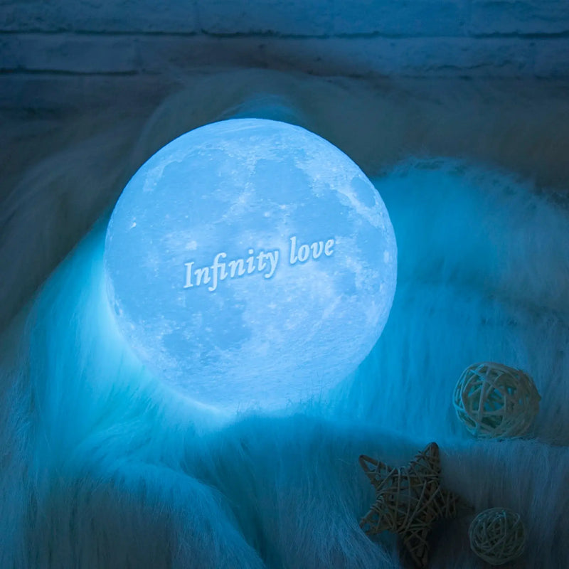 Lampe lunaire imprimée en 3D, texte Photo personnalisé, veilleuse USB personnalisée, anniversaire, fête des mères, saint-valentin, vacances, cadeau lunaire Ma boutique