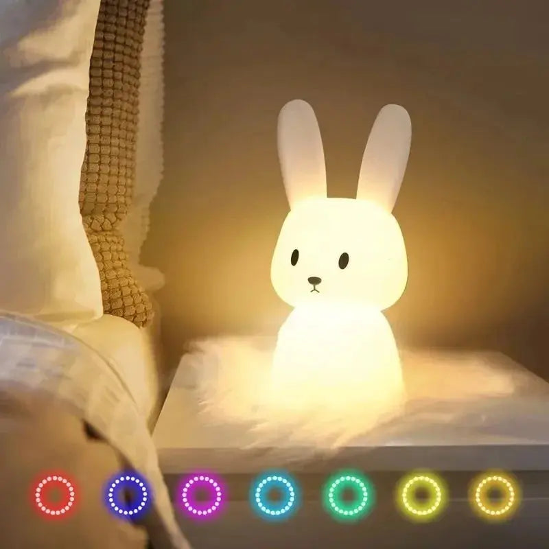 LED veilleuse Silicone lapin capteur tactile