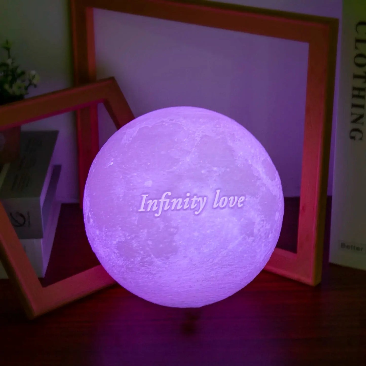 Lampe lunaire imprimée en 3D, texte Photo personnalisée
