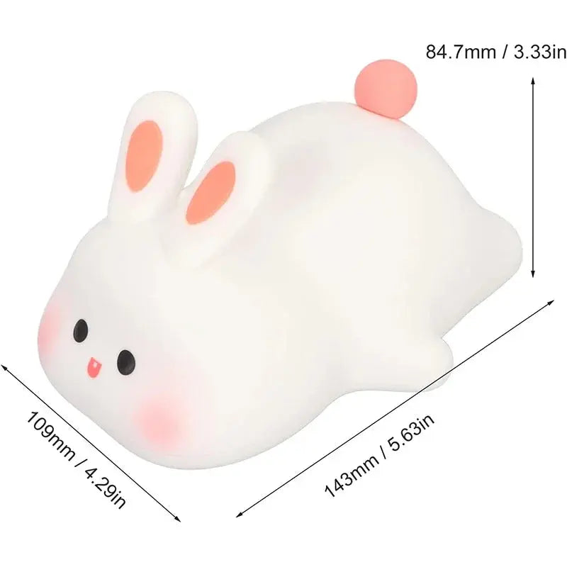 Lapin veilleuse Silicone pépinière mignon lampe de couchage USB Rechargeable interrupteur tactile Table de commande Led pour enfant petite amie cadeau Cadeaux Personnalisés – Idées Cadeaux Uniques & Souvenirs