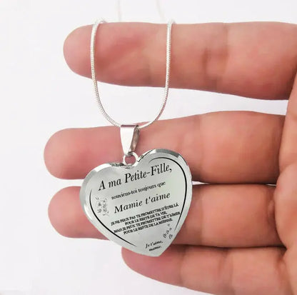 Le Collier Coeur "A ma Petite-Fille Ma boutique