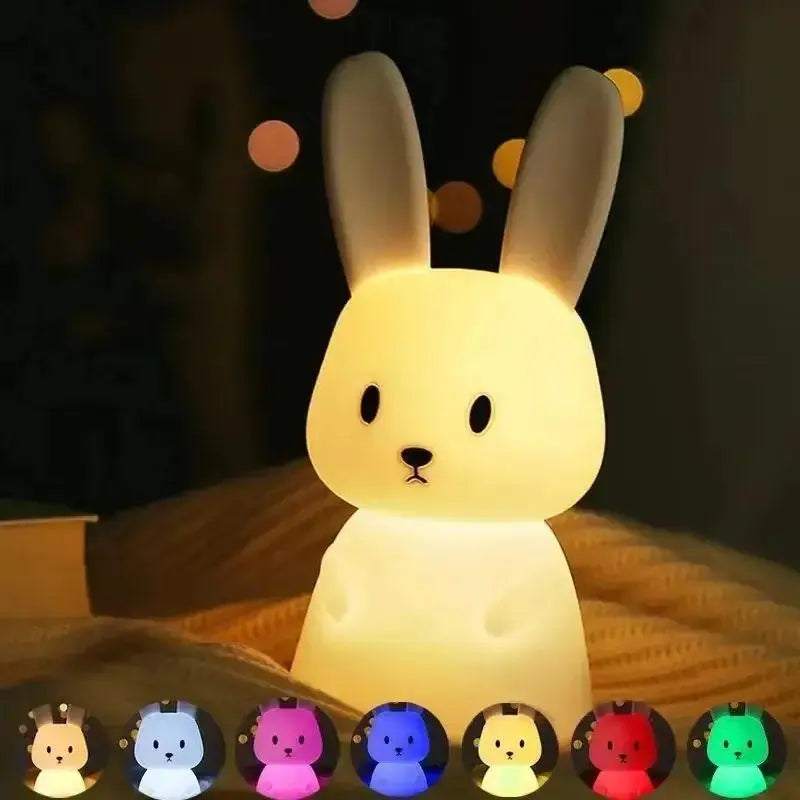 Mignon LED veilleuse Silicone lapin capteur tactile lampe Animal lumière chambre décor cadeau pour enfant bébé enfant lampe de Table maison Cadeaux Personnalisés – Idées Cadeaux Uniques & Souvenirs