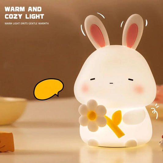 Mignon lapin Silicone LED veilleuse pour enfants