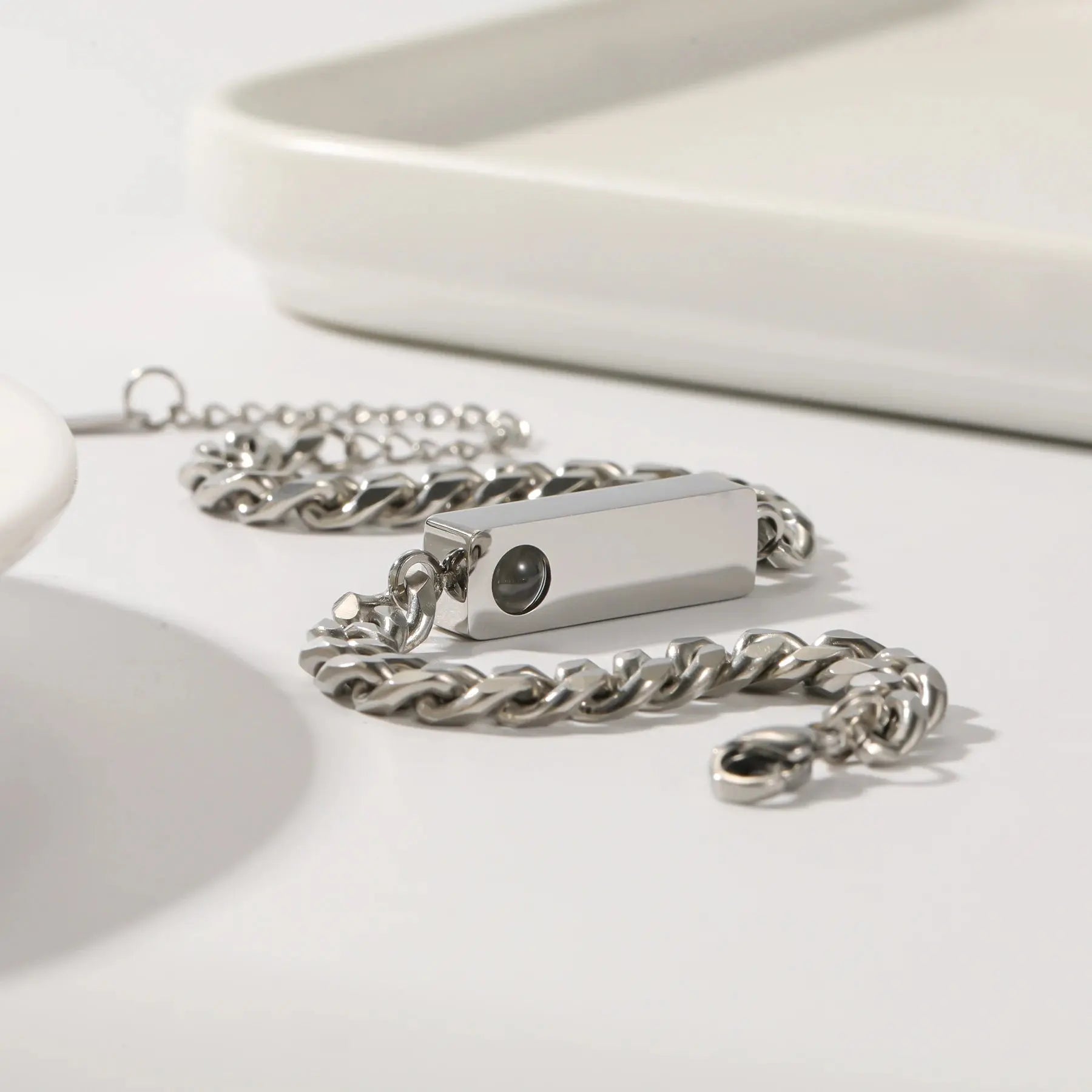 Bracelet Photo de Projection personnalisé, pendentif avec nom personnalisé, Photo de Couple, cadeau d'anniversaire pour petit ami et mari Ma boutique