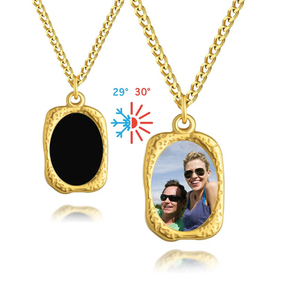 Collier magique personnalisé à commande thermique, colliers avec images cachées personnalisées pour femmes, Photos personnalisables, cadeau de noël pour femmes Ma boutique