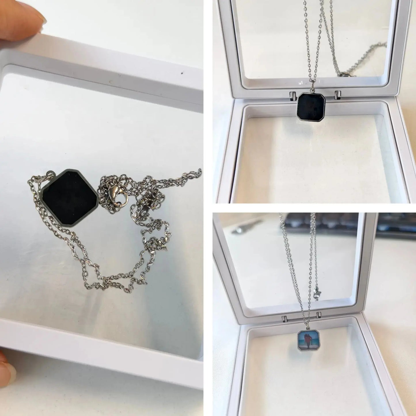 Collier magique personnalisé à commande thermique, colliers avec images cachées personnalisées pour femmes, Photos personnalisables, cadeau de noël pour femmes Ma boutique