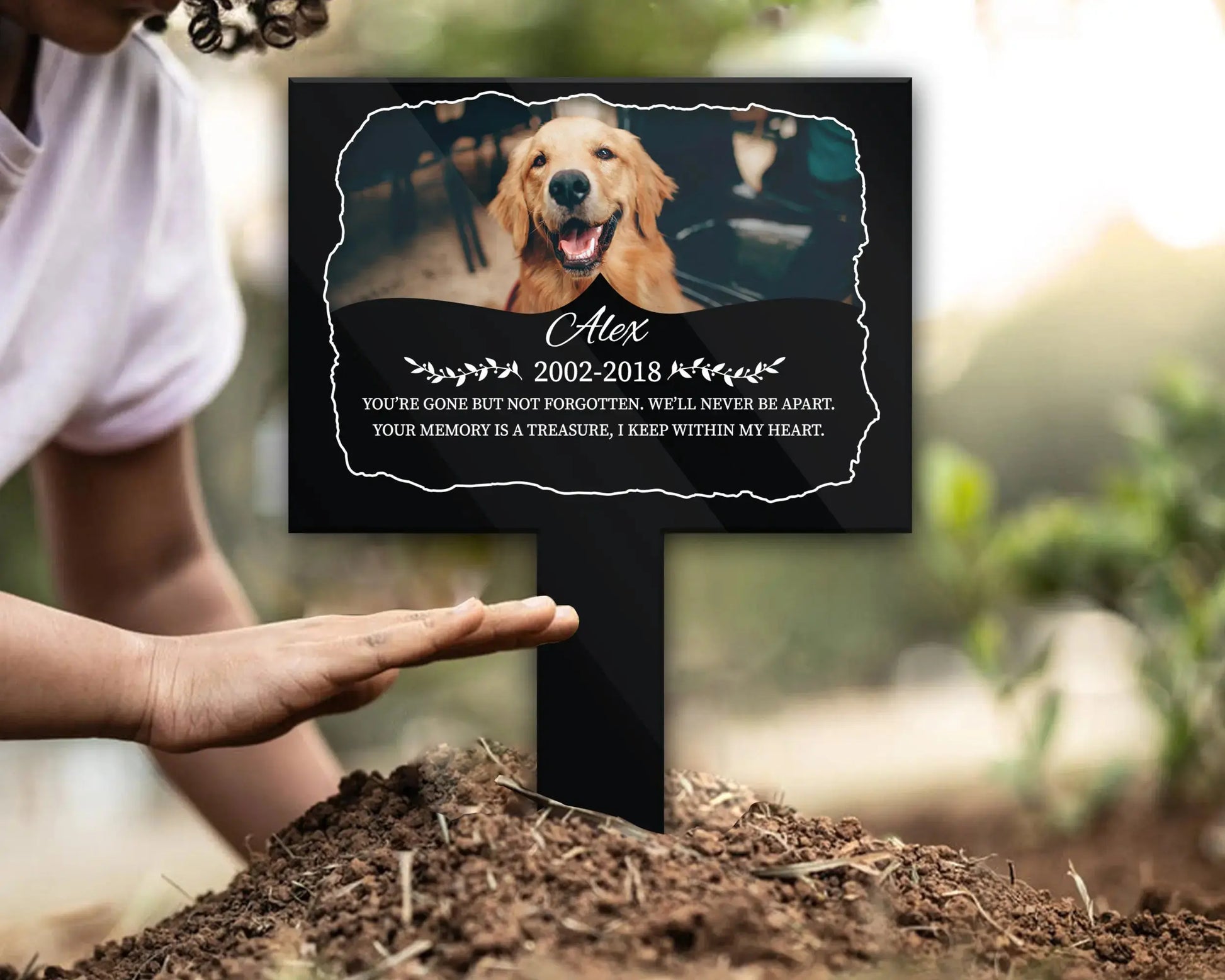 Piquet de jardin commémoratif personnalisé pour chien et chat, marqueur de perte de tombe pour animaux de compagnie, empreintes de pattes, plaque de jardin extérieure, cadeau pour animaux de compagnie Ma boutique