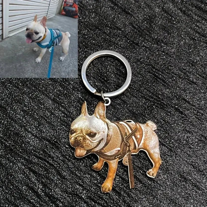 Porte-clés personnalisé avec Portrait d'animal de compagnie, Photos gravées de chat et de chien, Design d'animal mignon, cadeau parfait personnalisé pour les amoureux des animaux de compagnie Ma boutique
