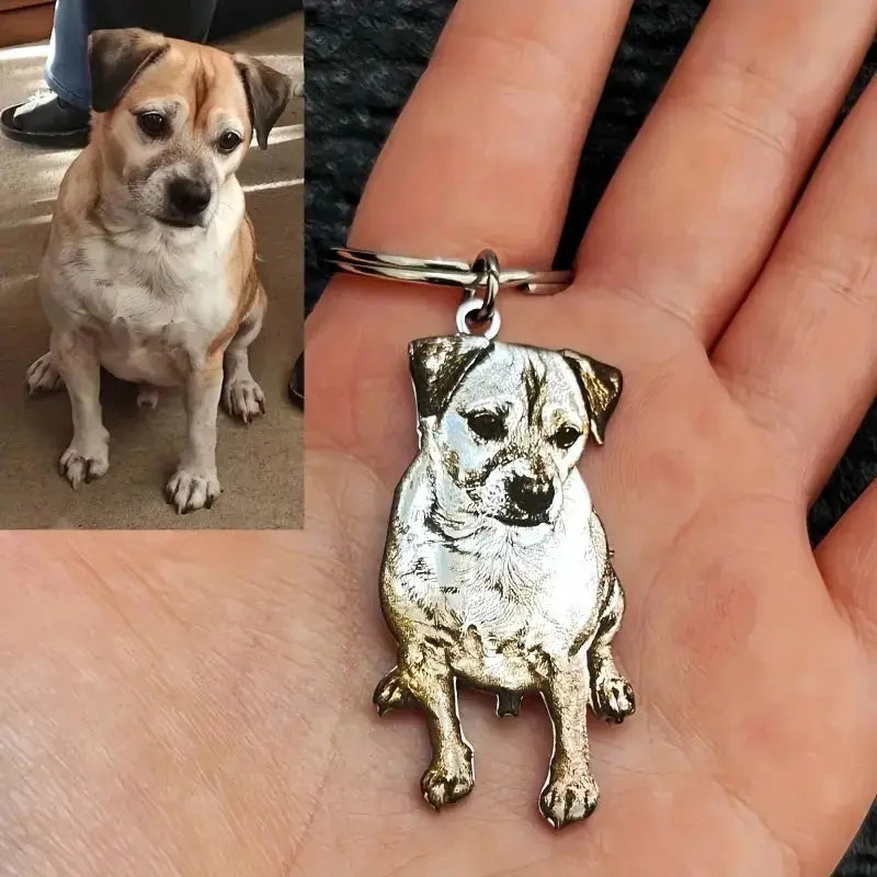 Porte-clés personnalisé avec Portrait d'animal de compagnie, Photos gravées de chat et de chien, Design d'animal mignon, cadeau parfait personnalisé pour les amoureux des animaux de compagnie Ma boutique