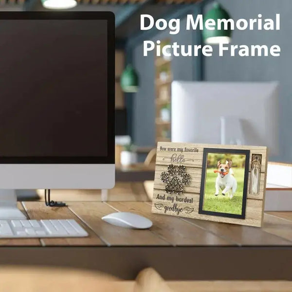 Cadre Photo commémoratif pour animaux de compagnie, souvenir en bois avec urnes pour animaux de compagnie, bouteille pour chiens, cendres, perte de chiens, cadeau de sympathie pour chien, papa, chat, maman Ma boutique