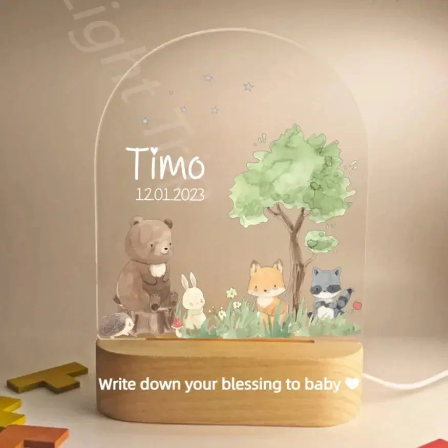 Veilleuse personnalisée bébé, nom personnalisé, Animal, ours, lapin, avec lampe USB, pour chambre à coucher, cadeau d'anniversaire et de noël Cadeaux Personnalisés – Idées Cadeaux Originales & Souvenirs Animaux Décédés