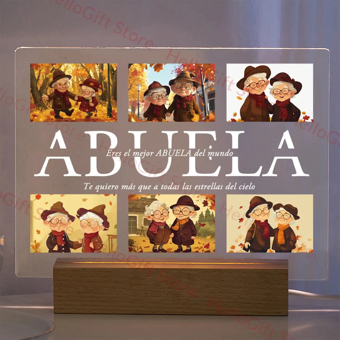 Lampe acrylique 3D personnalisée avec photo et texte, veilleuse personnalisée pour chambre à coucher, maman, papa, amour, famille, anniversaire, cadeau de Noël Ma boutique