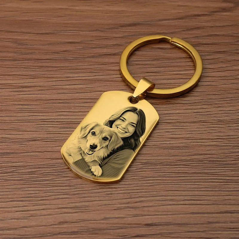 Porte-clés Photo personnalisé pour conduite sûre, cadeau de Couple Photo personnalisé pour lui, cadeaux commémoratifs pour animaux de compagnie, porte-clés pour hommes et femmes Ma boutique