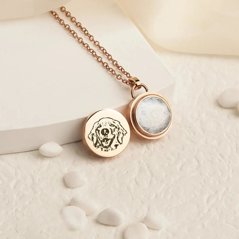 Collier commémoratif de portrait d'animal familier personnalisé, collier commémoratif de fourrure d'animal familier, photo gravée de chien, bijoux de chat, cadeau de perte d'animal familier pour elle Ma boutique