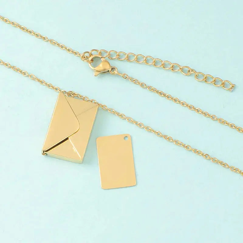 Collier photo enveloppe, adapté aux femmes et aux filles, bijoux cadeaux photo de famille ouvrable en acier inoxydable, pendentif personnalisé Ma boutique