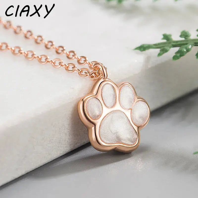 CIAXY – collier avec pendentif empreinte de patte, couleur argent, Rose, or, chien, chat, bijoux à la mode pour femmes Ma boutique