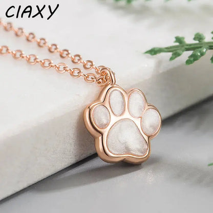 CIAXY – collier avec pendentif empreinte de patte, couleur argent, Rose, or, chien, chat, bijoux à la mode pour femmes Ma boutique