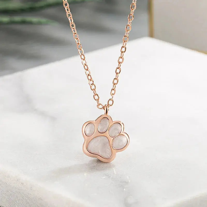 CIAXY – collier avec pendentif empreinte de patte, couleur argent, Rose, or, chien, chat, bijoux à la mode pour femmes Ma boutique