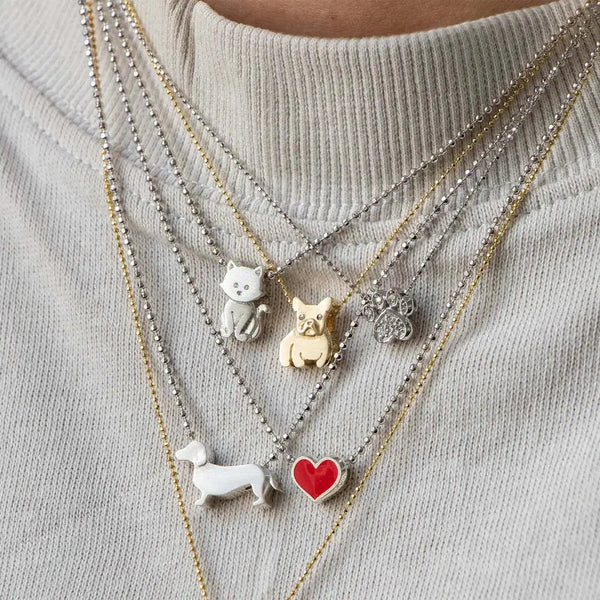 Collier en acier inoxydable pour chiot, pendentif en diamant pour chien, corrida, corgi, caniche, chaîne de clavicule à retention de couleur plaquée or Ma boutique
