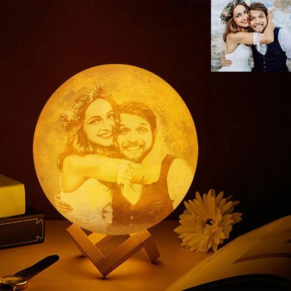 Lampe lunaire imprimée en 3D, texte Photo personnalisé, veilleuse USB personnalisée, anniversaire, fête des mères, saint-valentin, vacances, cadeau lunaire Ma boutique