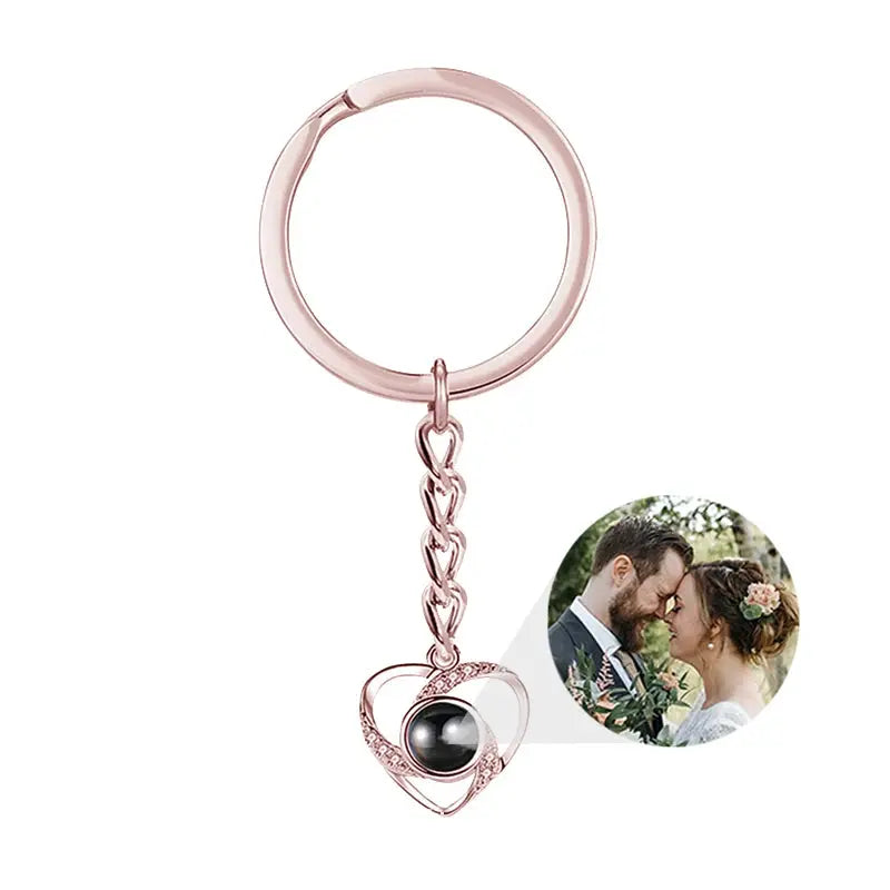 Porte-clés de Projection de Photo personnalisé, porte-clés de Projection de Photo en forme de cœur personnalisé pour femmes, cadeaux commémoratifs d'anniversaire Ma boutique