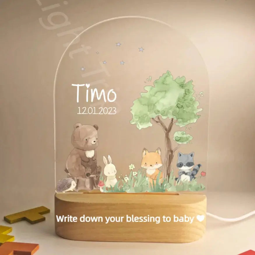 cadeau naissance veilleuse personnalisée avec prénom