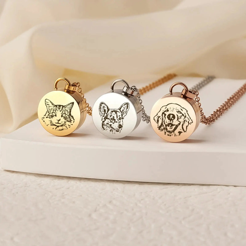 Collier commémoratif de portrait d'animal familier personnalisé, collier commémoratif de fourrure d'animal familier, photo gravée de chien, bijoux de chat, cadeau de perte d'animal familier pour elle Ma boutique