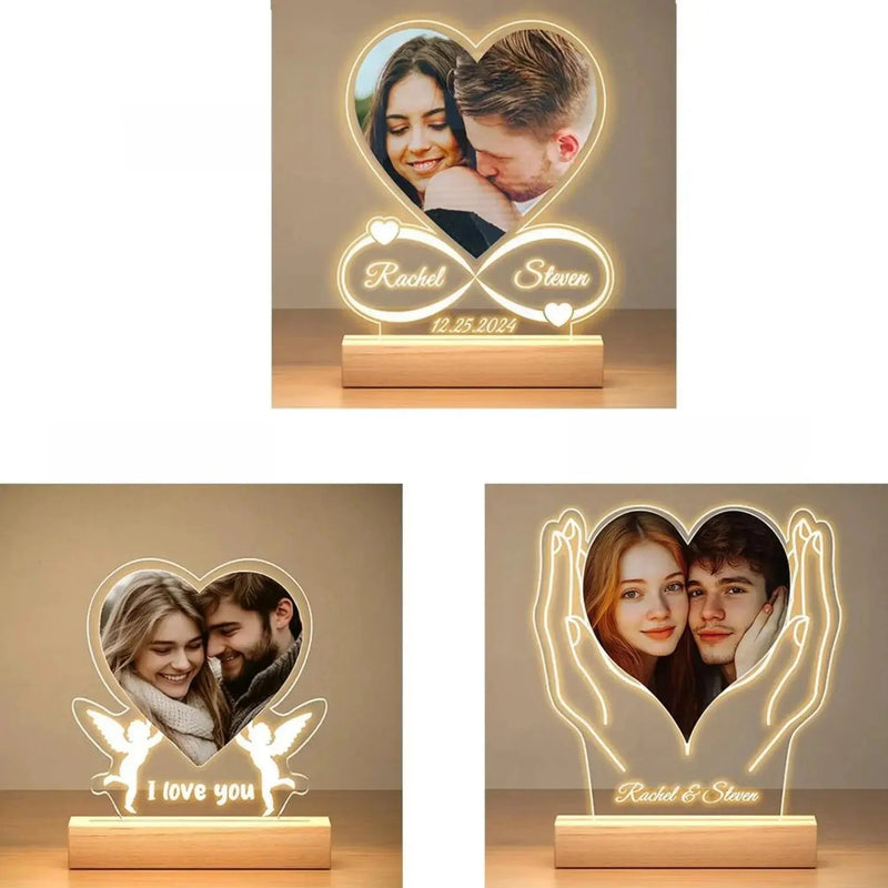Lampe Personnalisée avec Photo et Texte de Léon, Veilleuse pour Femmes et Hommes, Cadeaux d'Anniversaire et de Mariage pour Couples Ma boutique