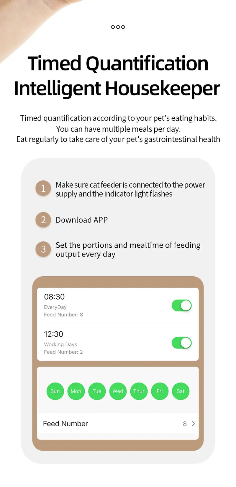 ROJECO-Mangeoire automatique intelligente pour animaux de compagnie, distributeur de nourriture pour chat, distributeur de croquettes, télécommande, bouton WiFi, accessoires pour chats et chiens Ma boutique