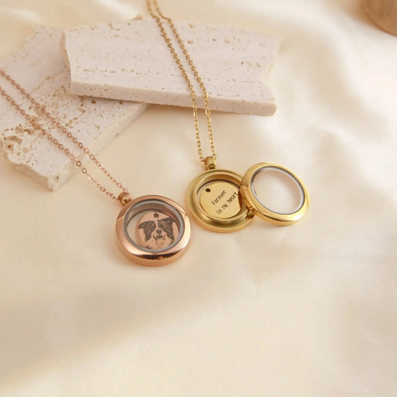 Collier de fourrure personnalisé pour animaux de compagnie, médaillon commémoratif avec photo, souvenir de perte de poils de chien, cadeau pour animaux de compagnie Ma boutique