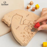 Puzzles artistiques en bois, puzzle de nom personnalisé de la famille du petit ours, cadeaux de Noël de Thanksgiving, décorations de table pour la maison Ma boutique