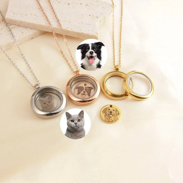 Collier de fourrure personnalisé pour animaux de compagnie, médaillon commémoratif avec photo, souvenir de perte de poils de chien, cadeau pour animaux de compagnie Ma boutique