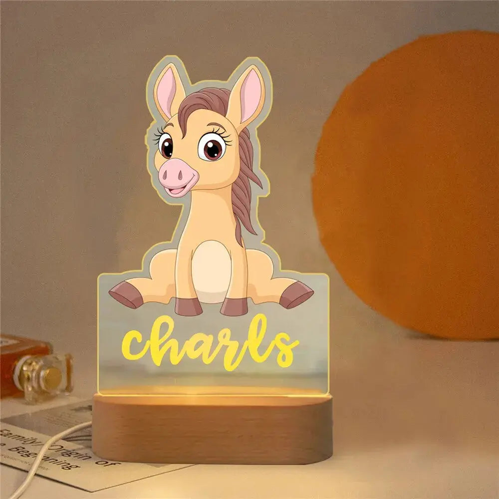 lampe LED animal chambre bebe personnalisee