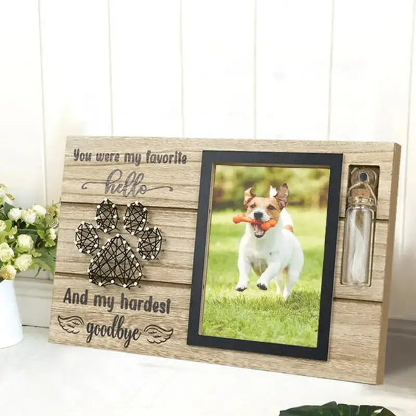 Cadre Photo commémoratif pour animaux de compagnie, souvenir en bois avec urnes pour animaux de compagnie, bouteille pour chiens, cendres, perte de chiens, cadeau de sympathie pour chien, papa, chat, maman Ma boutique