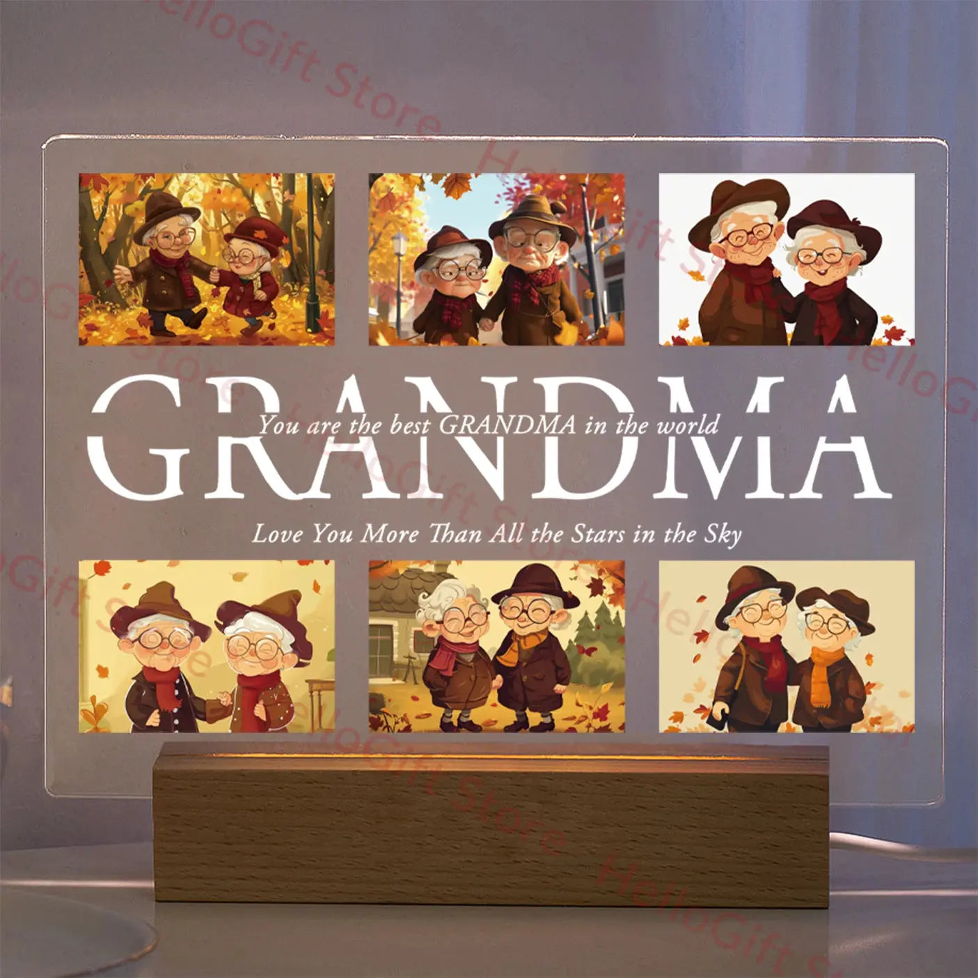 Lampe acrylique 3D personnalisée avec photo et texte, veilleuse personnalisée pour chambre à coucher, maman, papa, amour, famille, anniversaire, cadeau de Noël Ma boutique