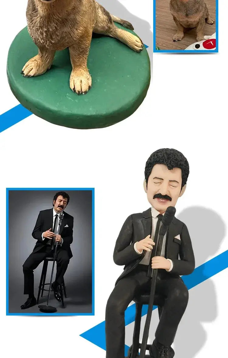 Figurines Bobblehead personnalisées faites à la main pour animaux de compagnie, poupées en argile personnalisées, Sculpture de statue 3d de votre photo, conception de modèle de chat et de chien Ma boutique